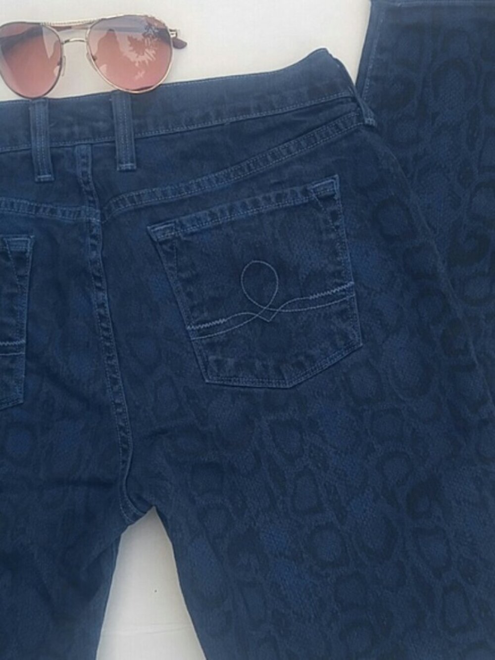 Lucky Brand SZ 30 Legend Sofia Blue & Black Snake Pattern Skinny Jeans